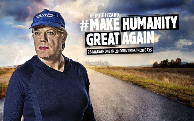 Eddie Izzard embarks on epic journey to #MakeHumanityGreatAgain