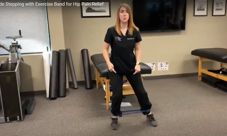 side step with exercise band