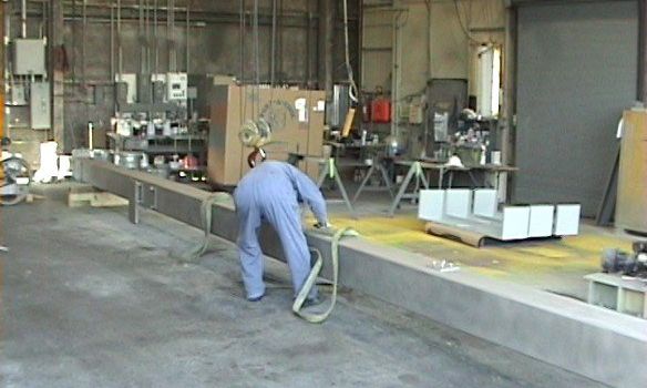 Zinc coating – forward posture strapping to crane (1)