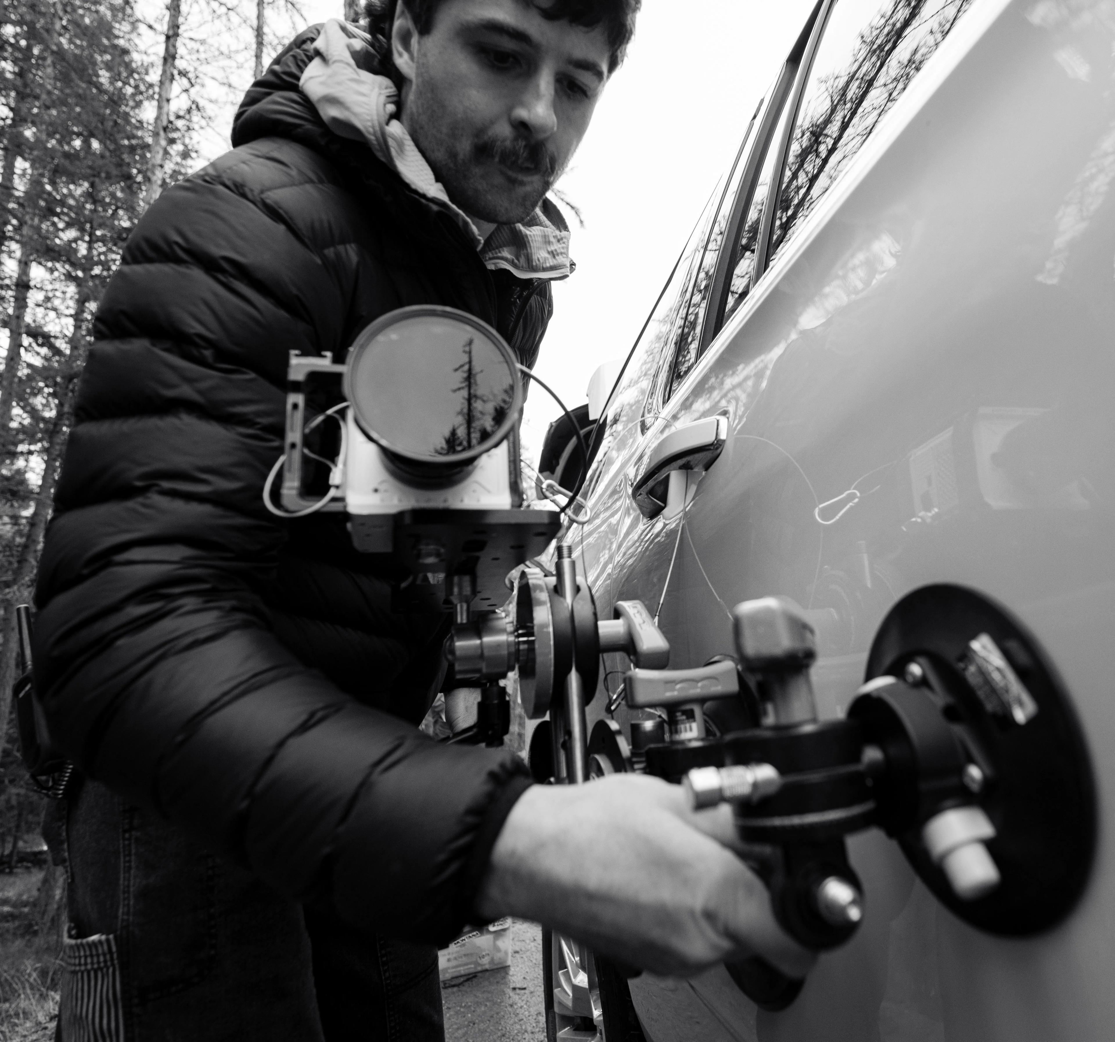 Colton Born rigging a car mount
