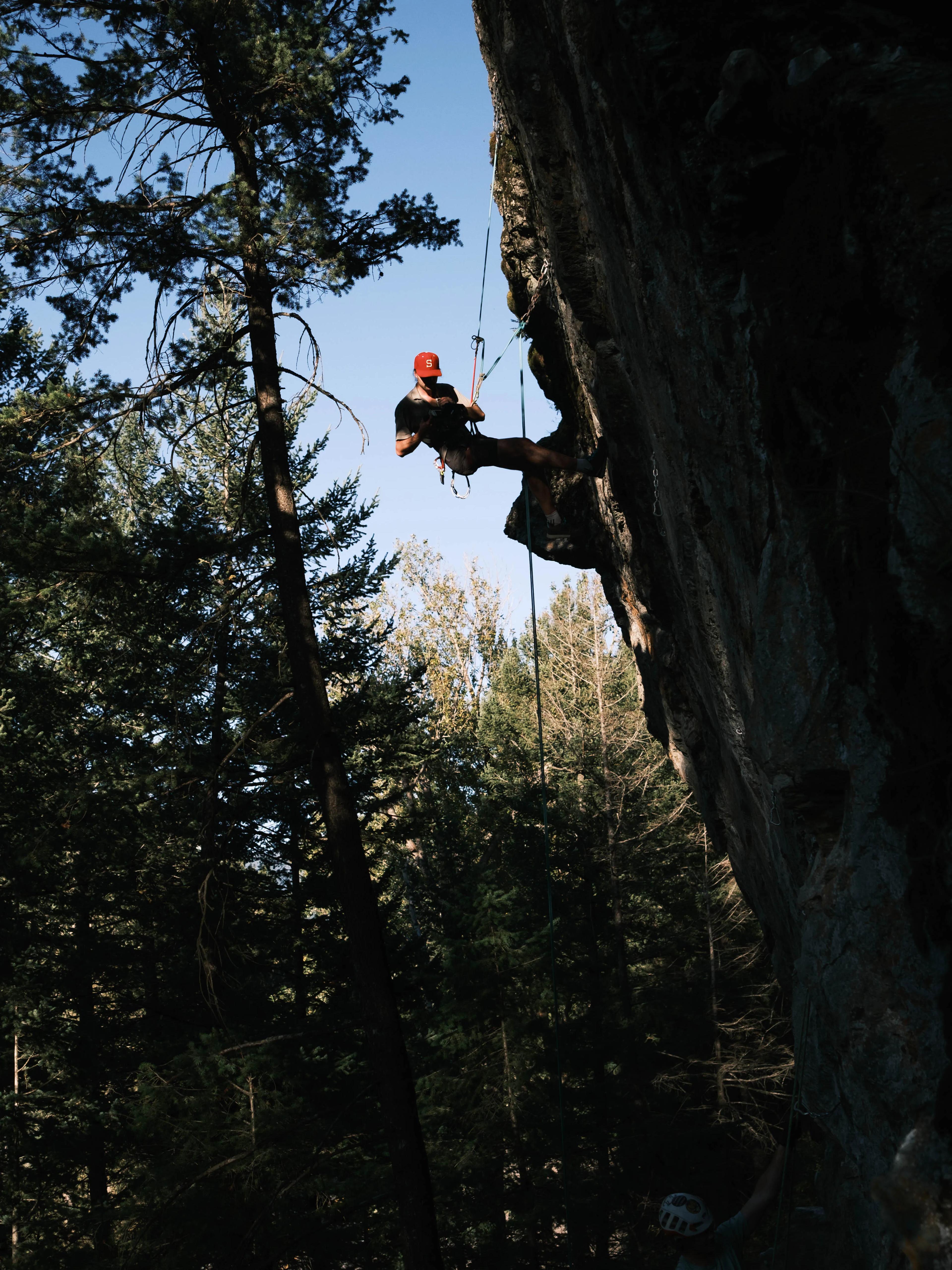 Colton Born filming on rappel