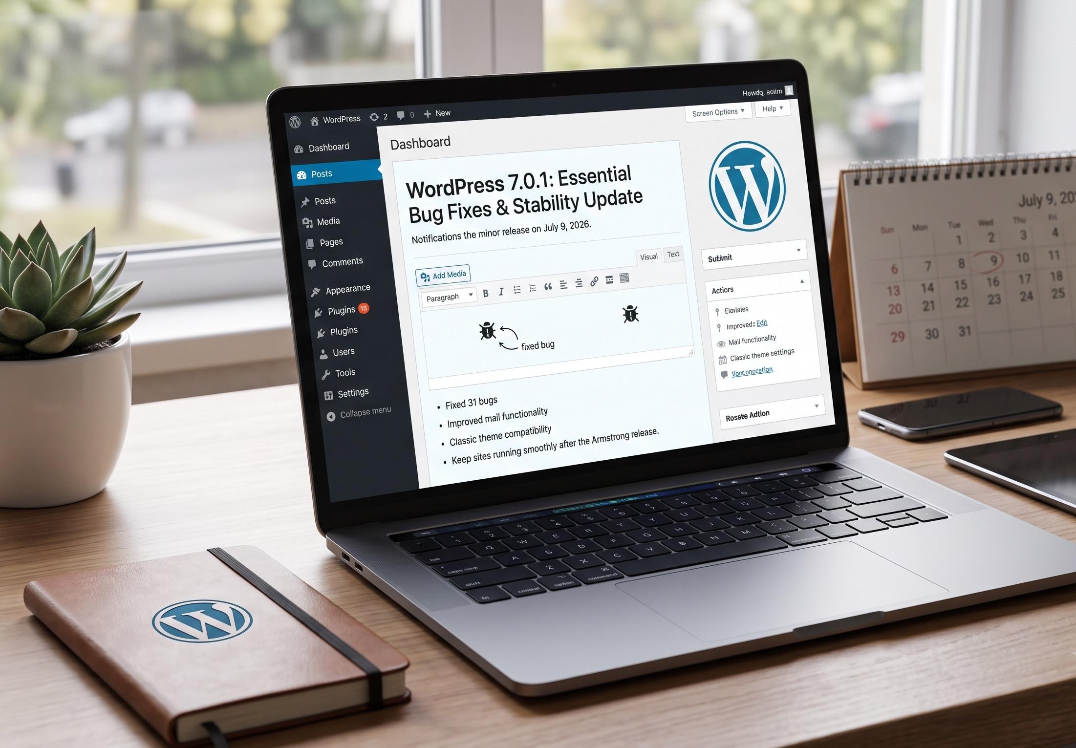WordPress 7.0.1 Explained : 31 Bug Fixes