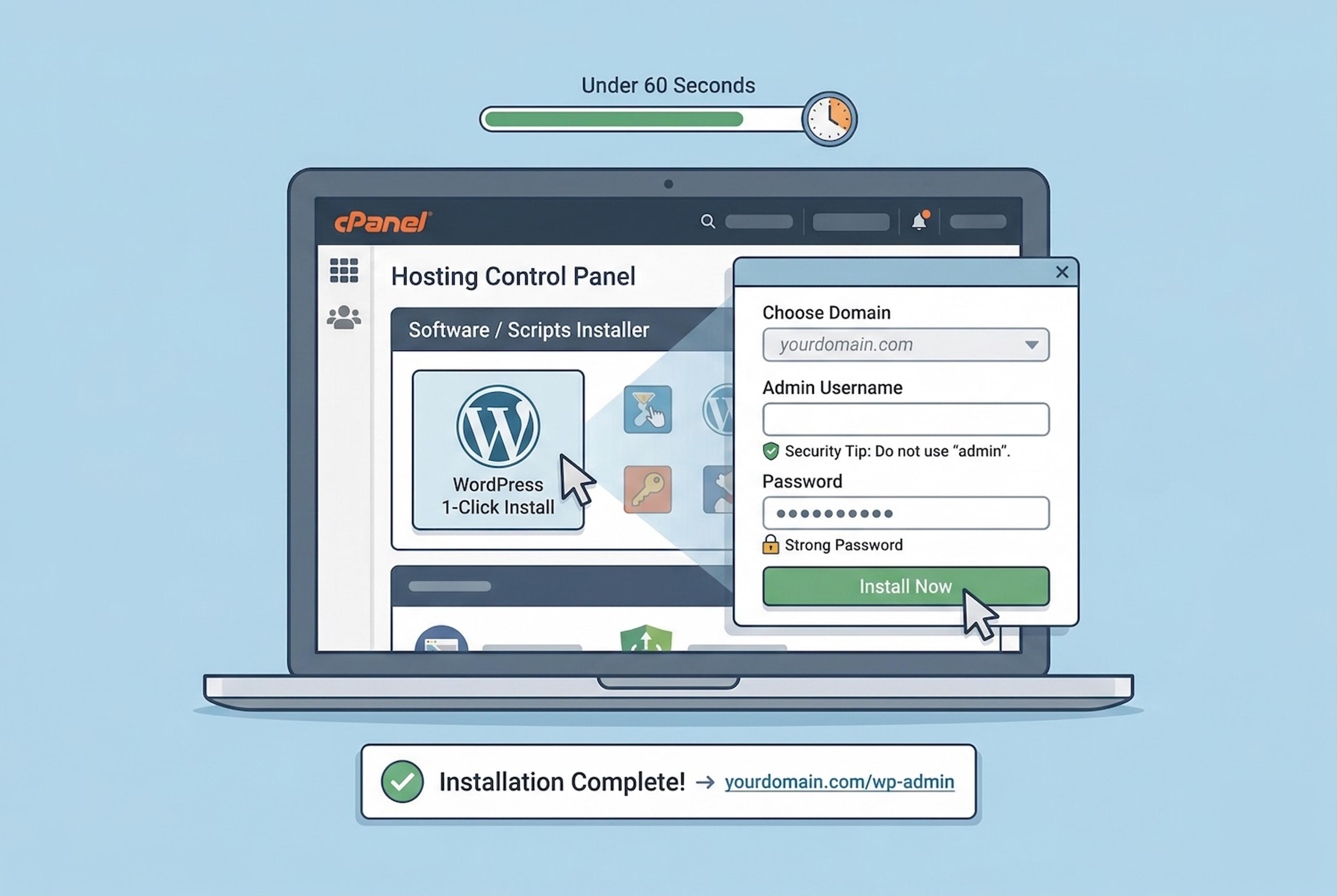 Installing WordPress using cPanel