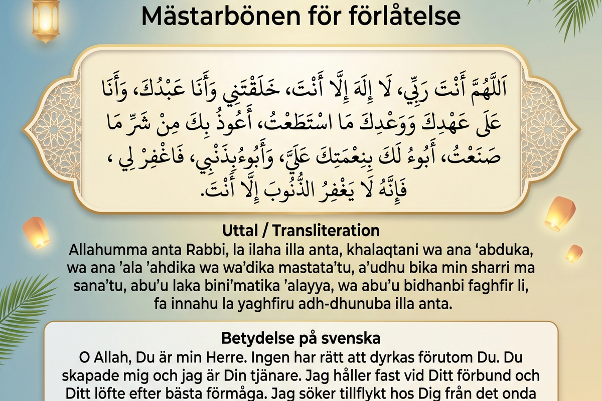 Sayyidul Istighfar Mästarbönen för förlåtelse