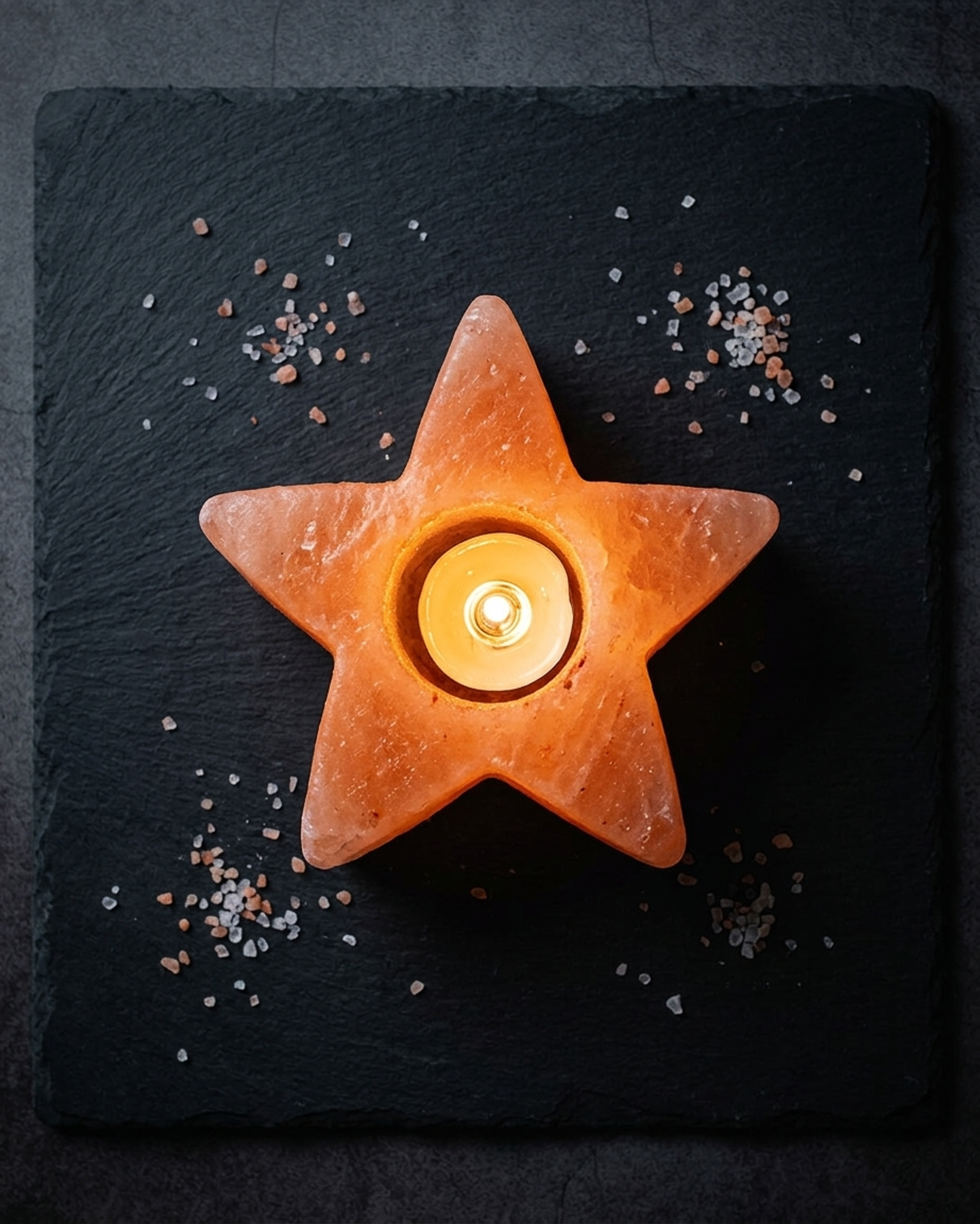 NS116 Himalayan Pink Salt Tea Light Star Candle Holders