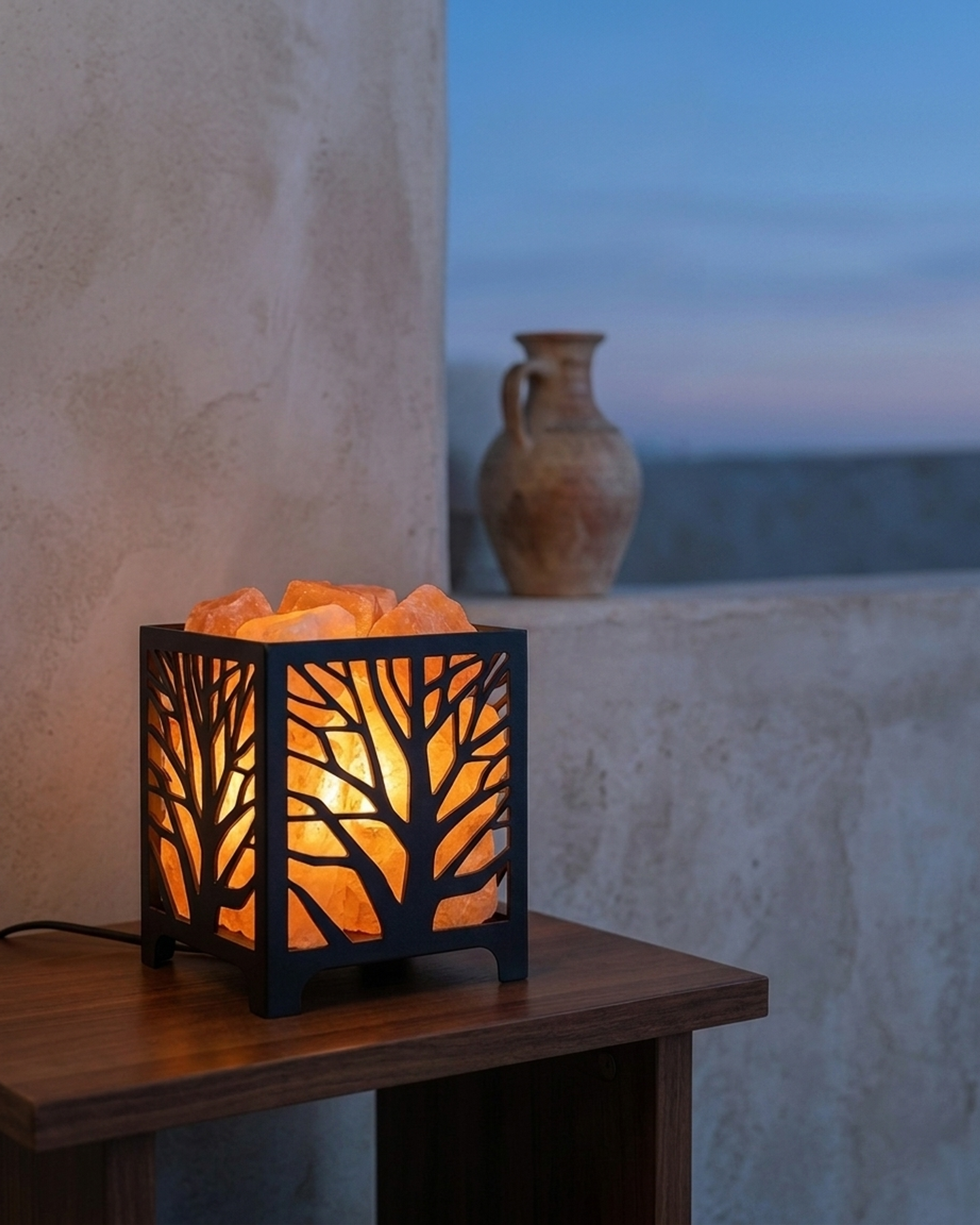 NS63 Himalayan Pink Salt Laser Basket Lamp