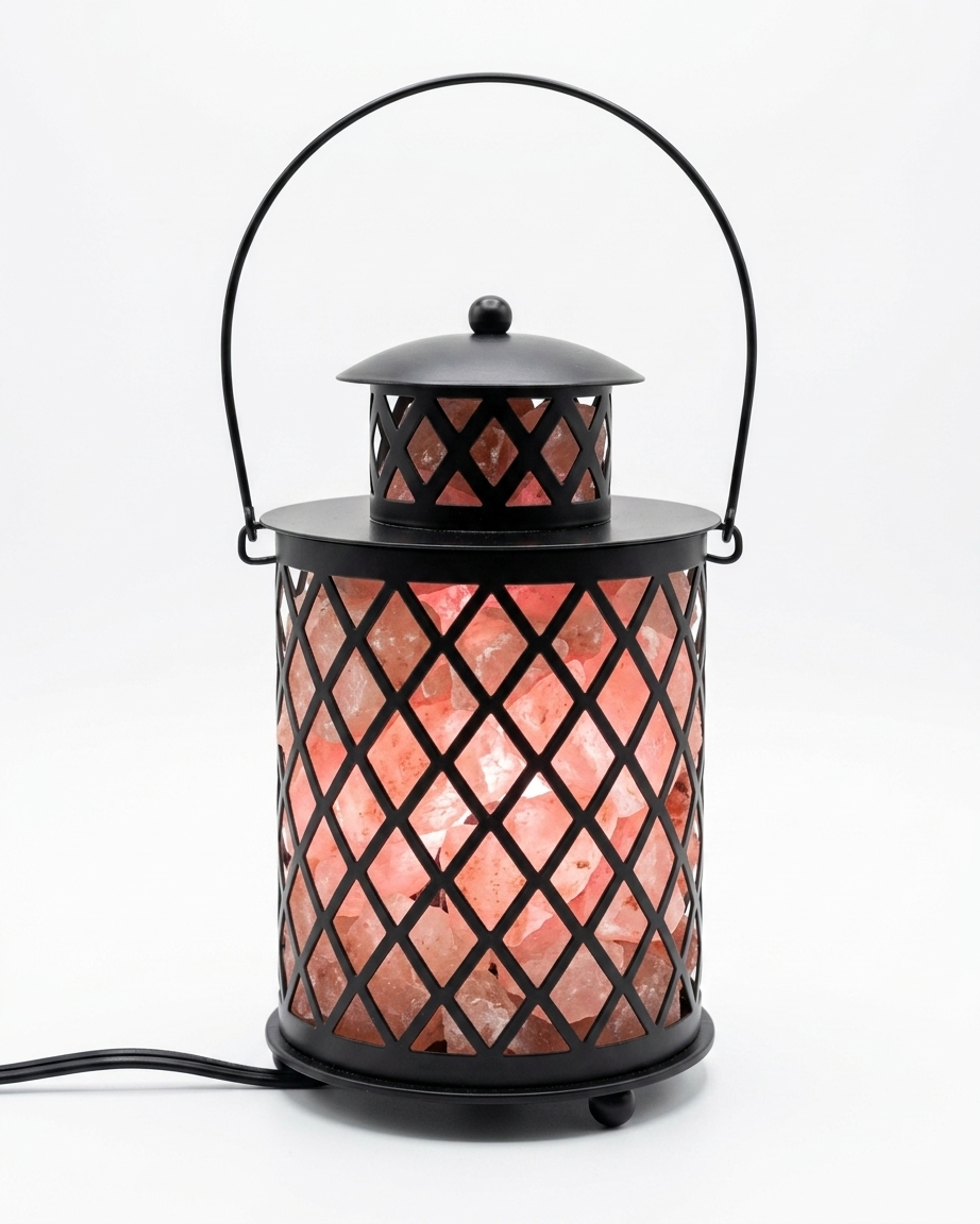 NS1 Himalayan Pink Salt Laltain Basket Lamp