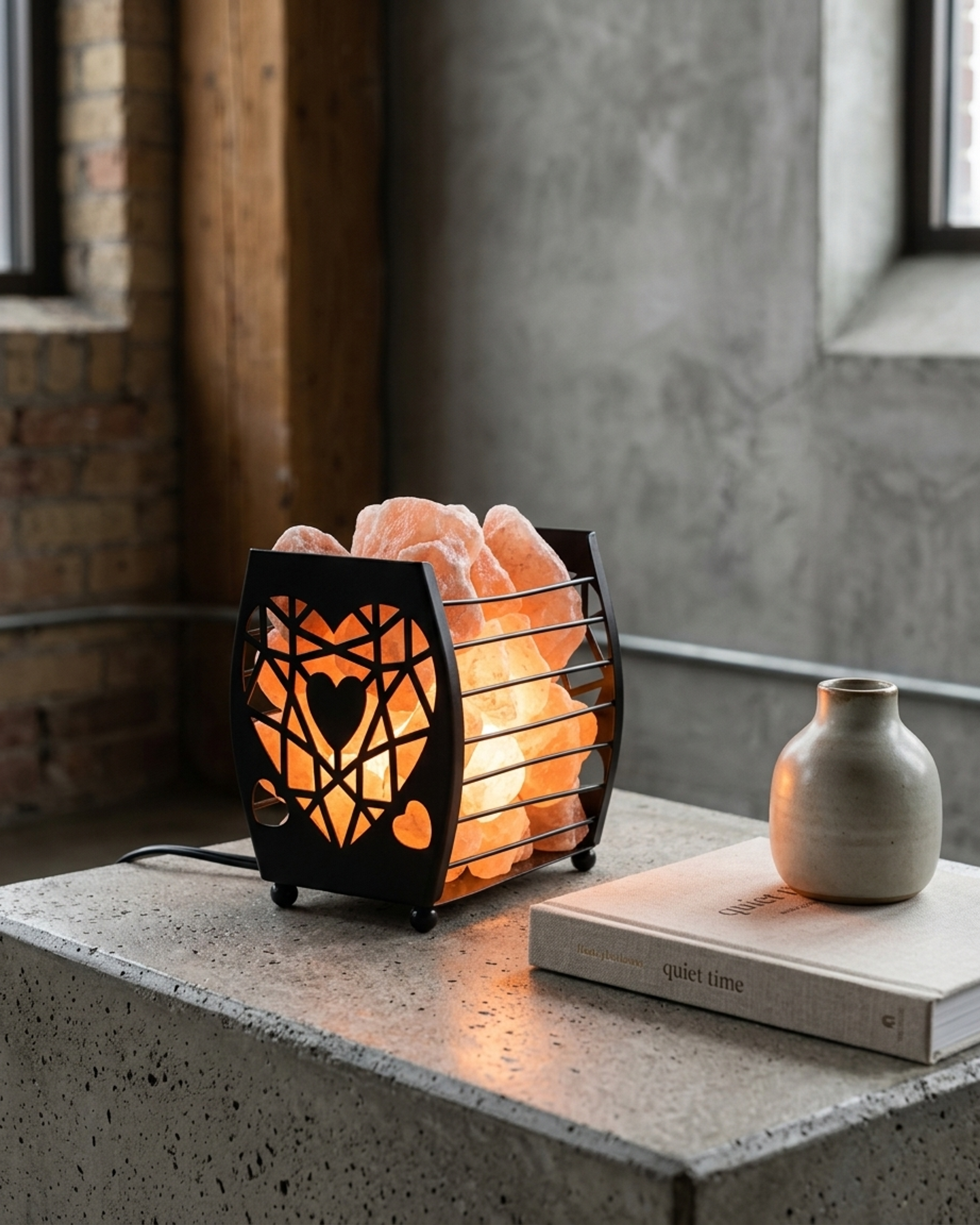NS9 Himalayan Pink Salt Laser Basket Lamp