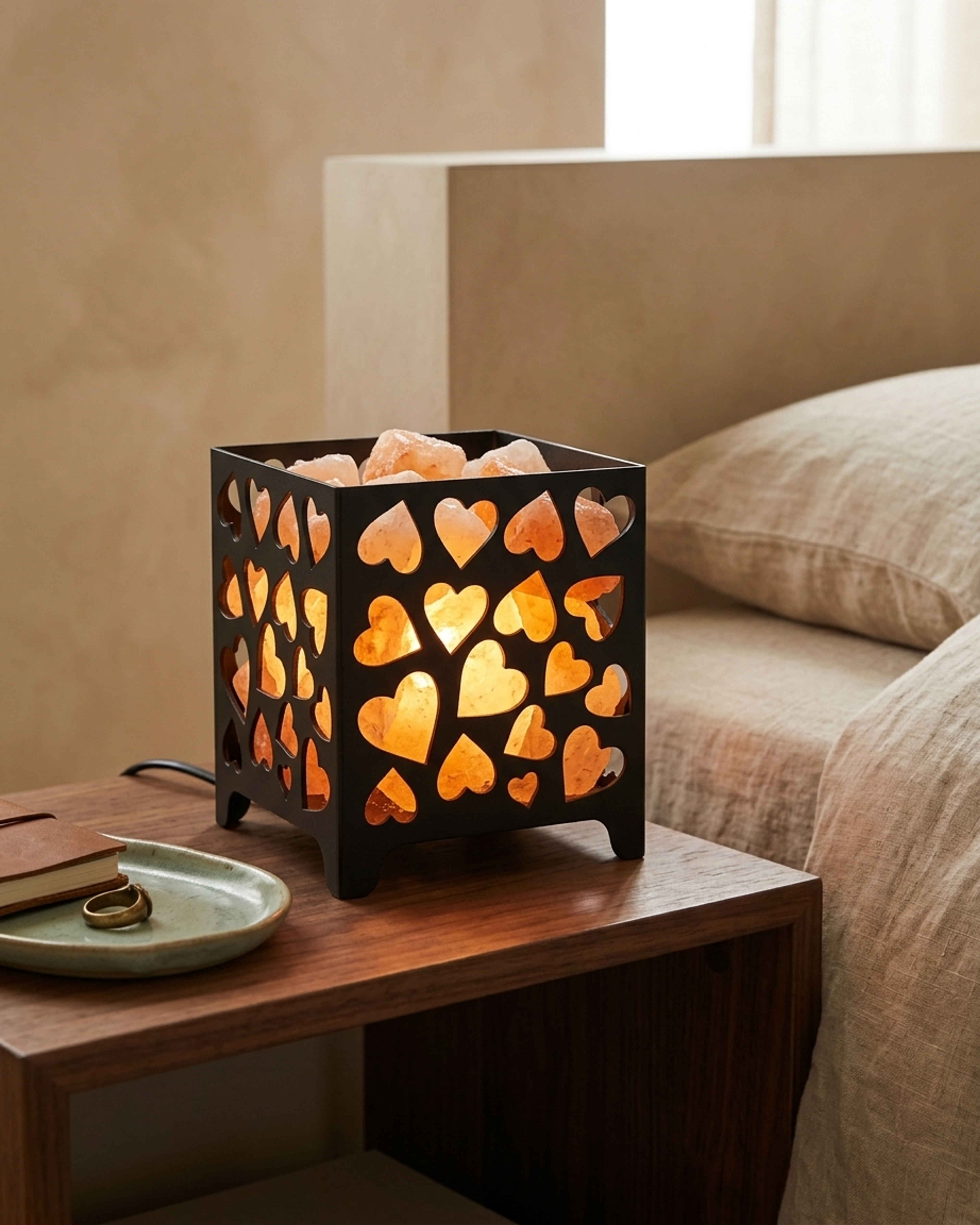 NS5 Himalayan Pink Salt Laser Basket Lamp