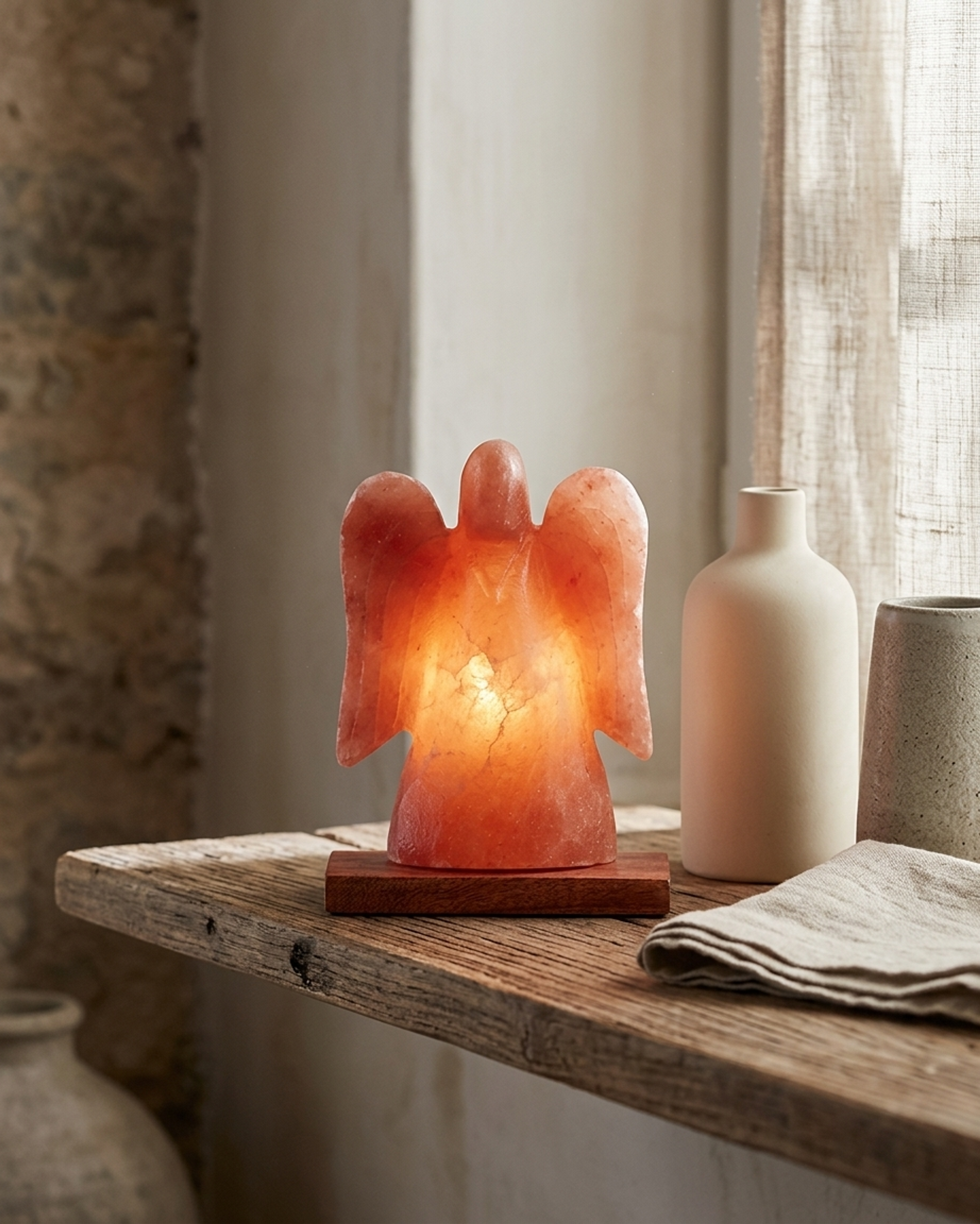 NS133 Himalayan Pink Salt Angel Lamp