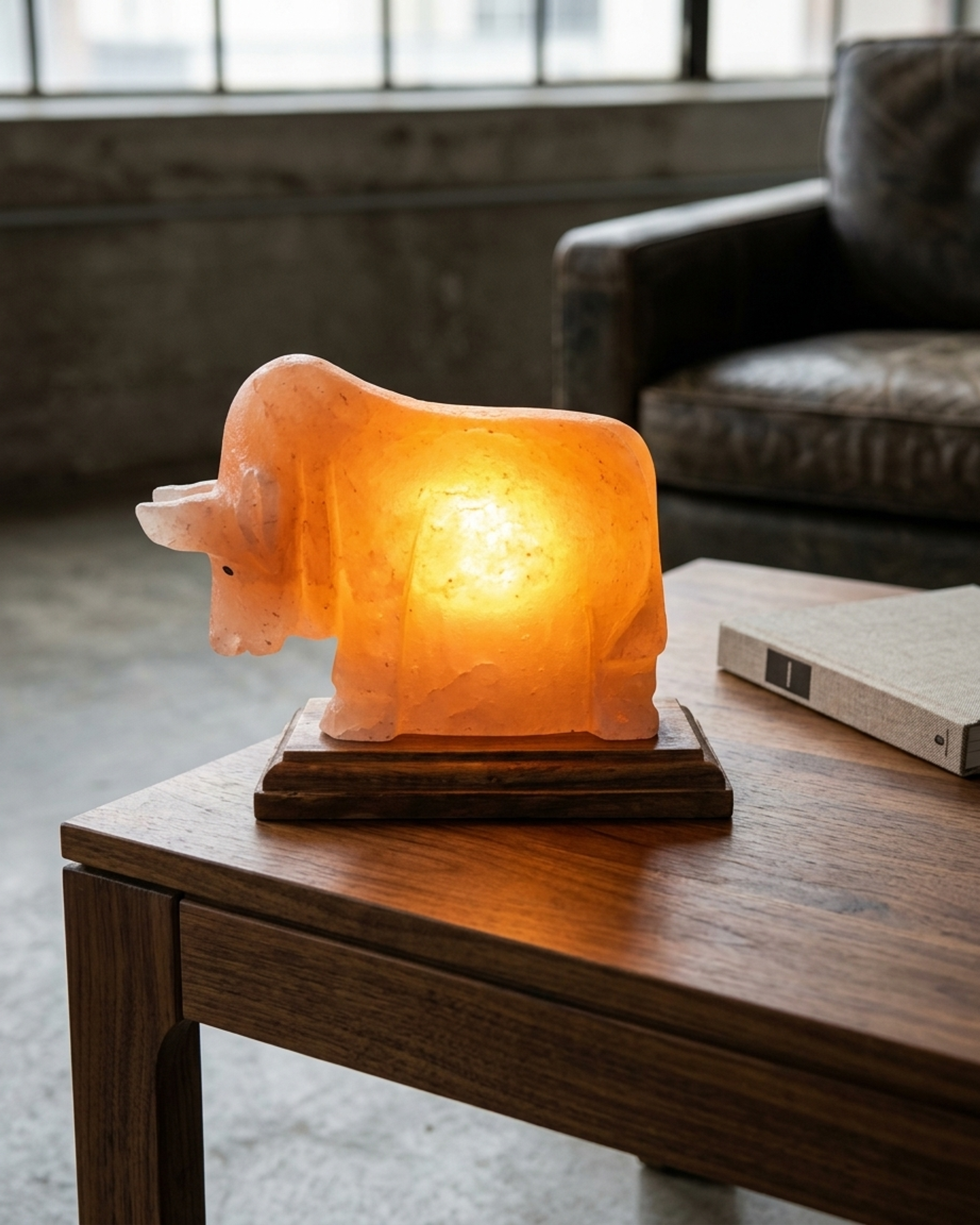 NS44 Himalayan Pink Salt Bull Lamp