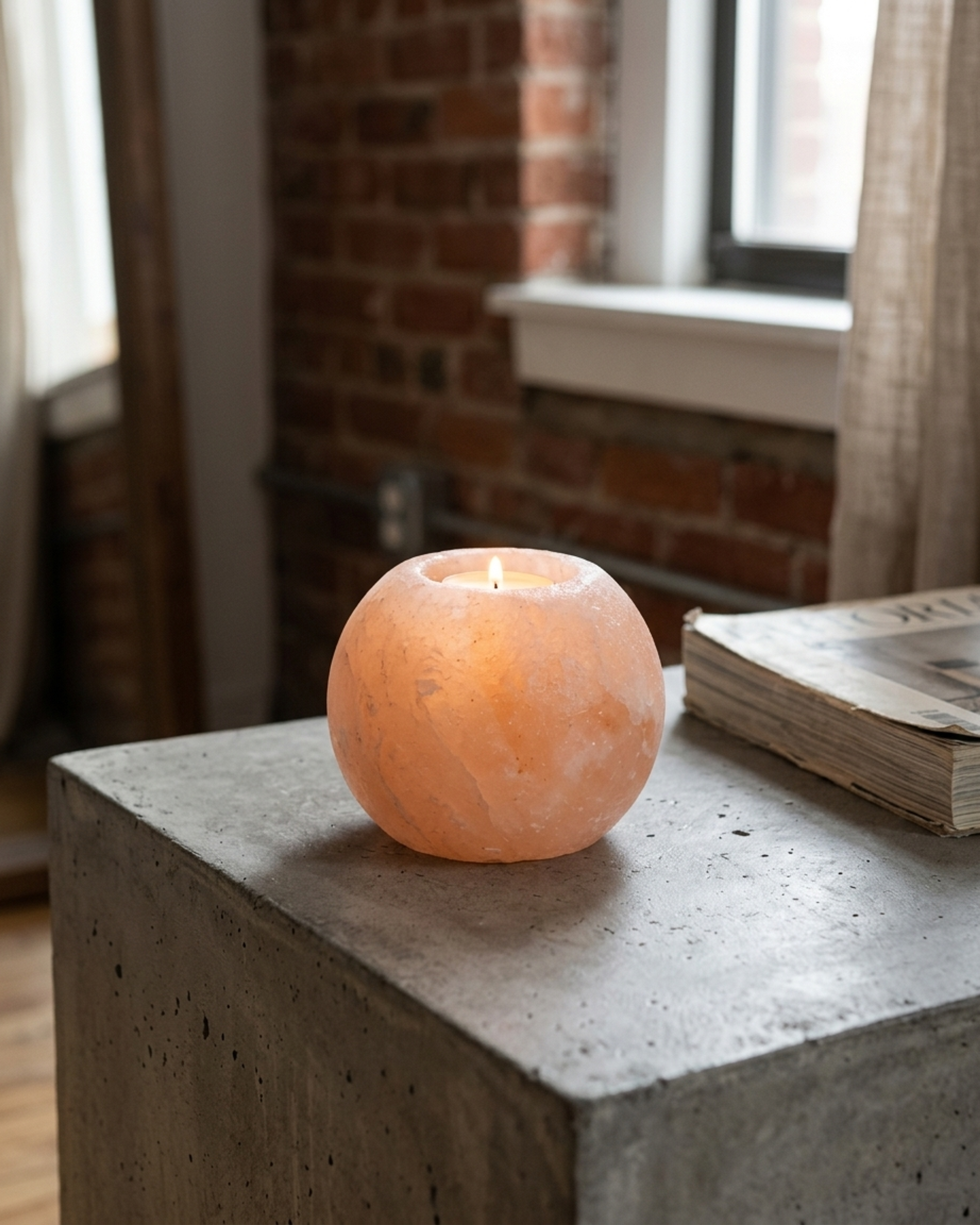 NS115 Himalayan Pink Salt Tea Light Ball Candle Holders