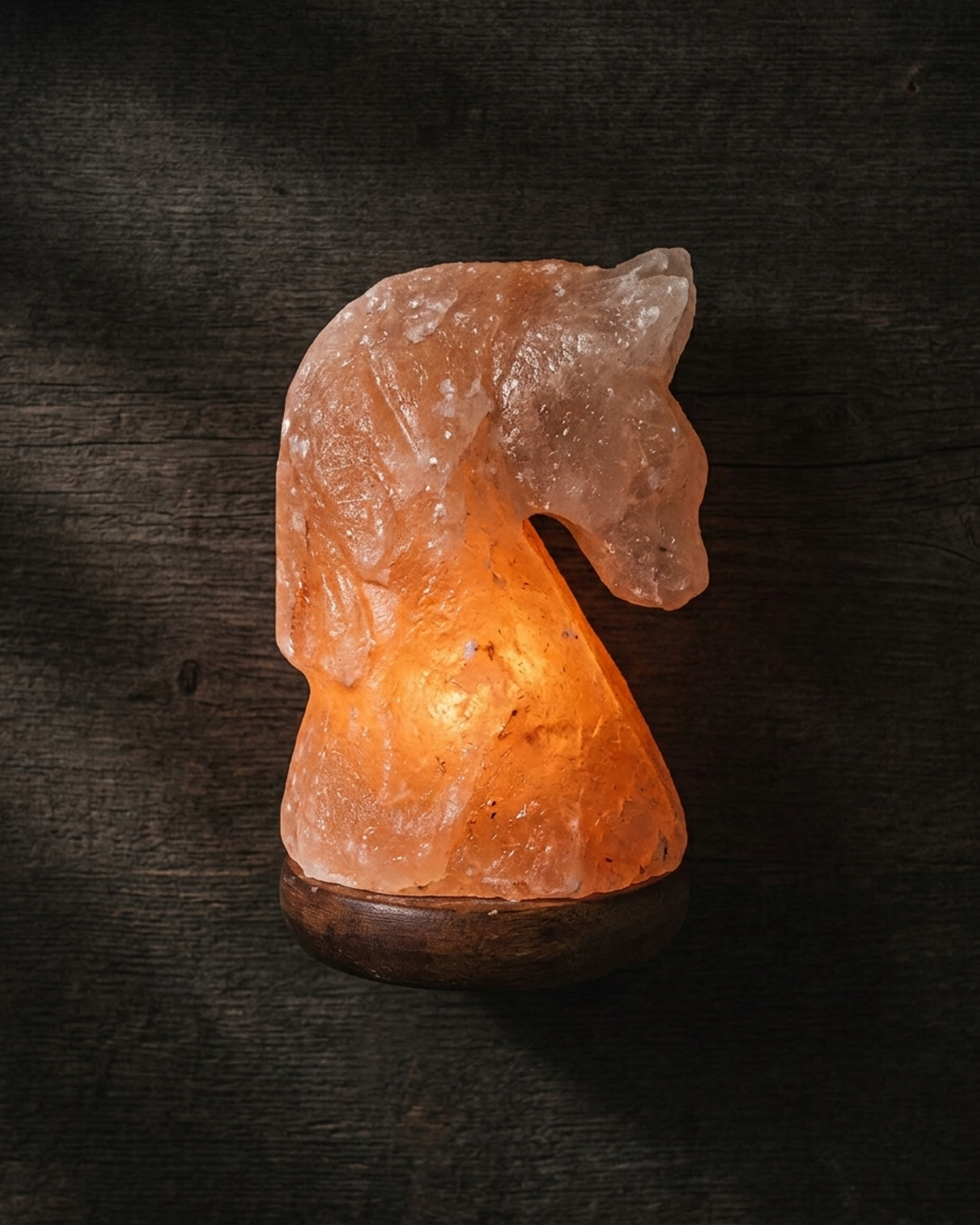 NS118 Himalayan Pink Salt Horse Lamp
