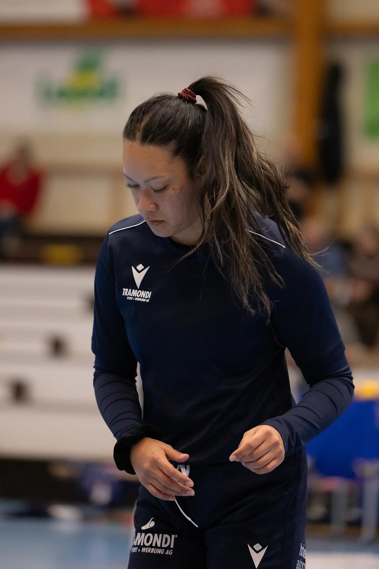 Mita Uiato (Sm'Aesch Pfeffingen) im Zuspiel, NLA-Playoff-Halbfinale gegen VC Kanti Schaffhausen.
