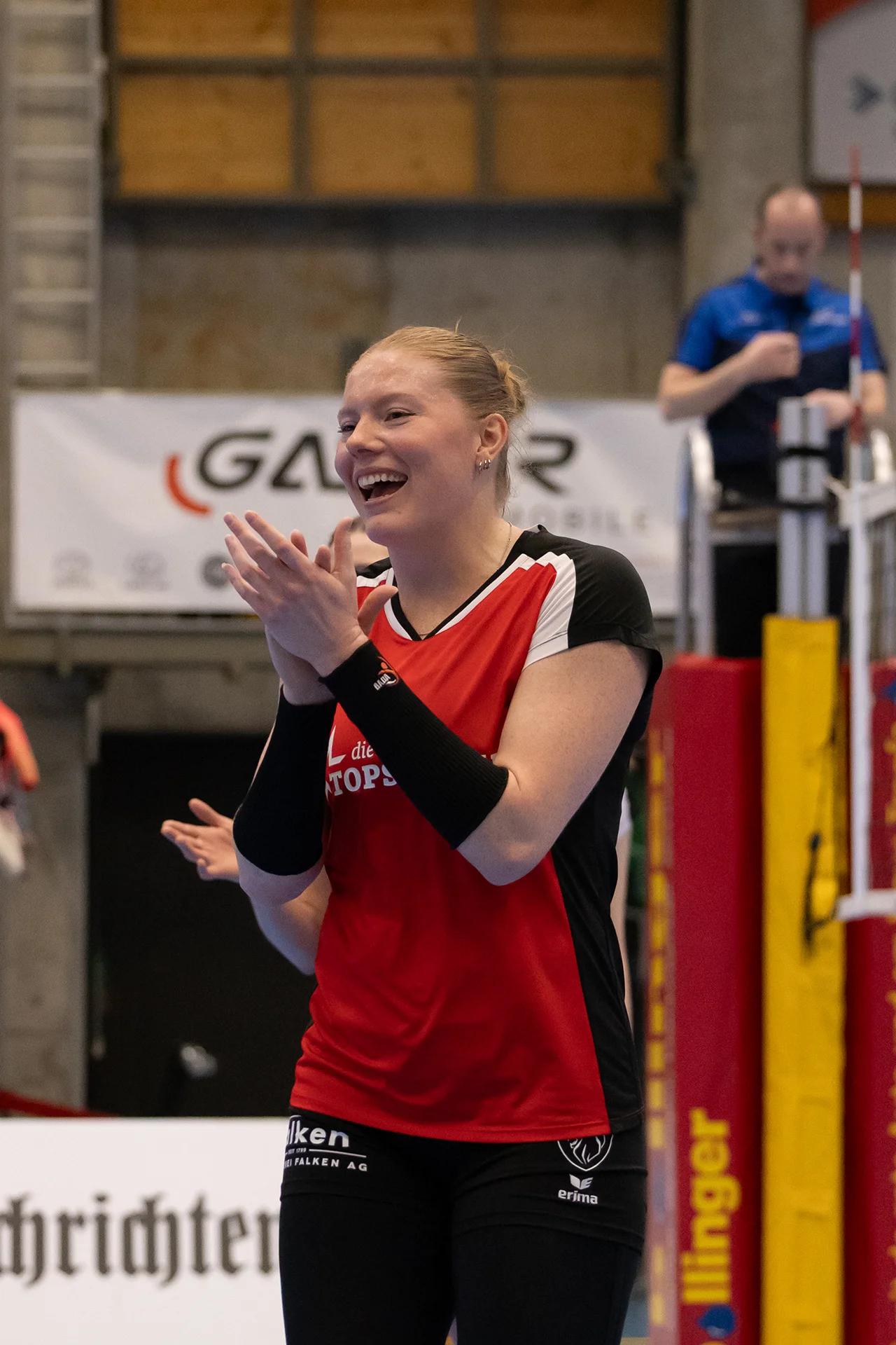 Jordan Lockwood (VC Kanti Schaffhausen) als Diagonalangreiferin, NLA-Playoff-Viertelfinale gegen BIWI VfM.