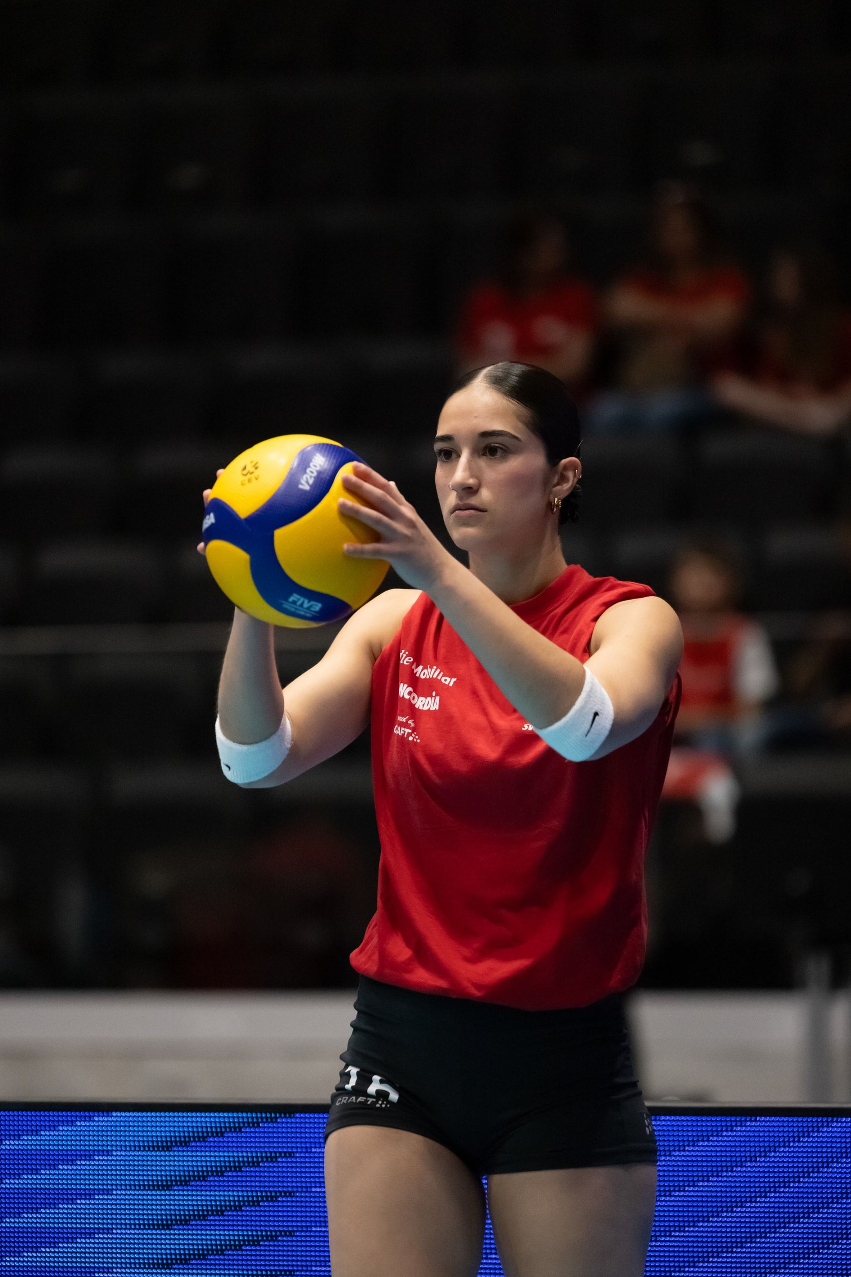 Fabiana Mottis von der Schweiz, beim Spiel der CEV Volleyball European League gegen Österreich in der Pilatus Arena in Kriens.
