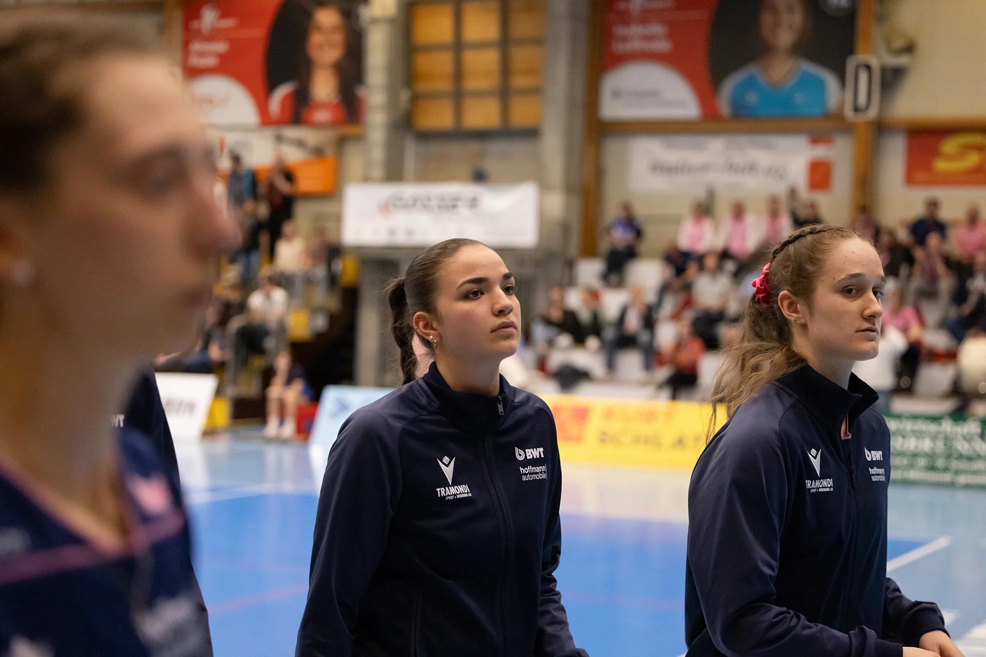 Anouk Locher (Sm'Aesch Pfeffingen) als Diagonalangreiferin, NLA-Playoff-Halbfinale gegen VC Kanti Schaffhausen.