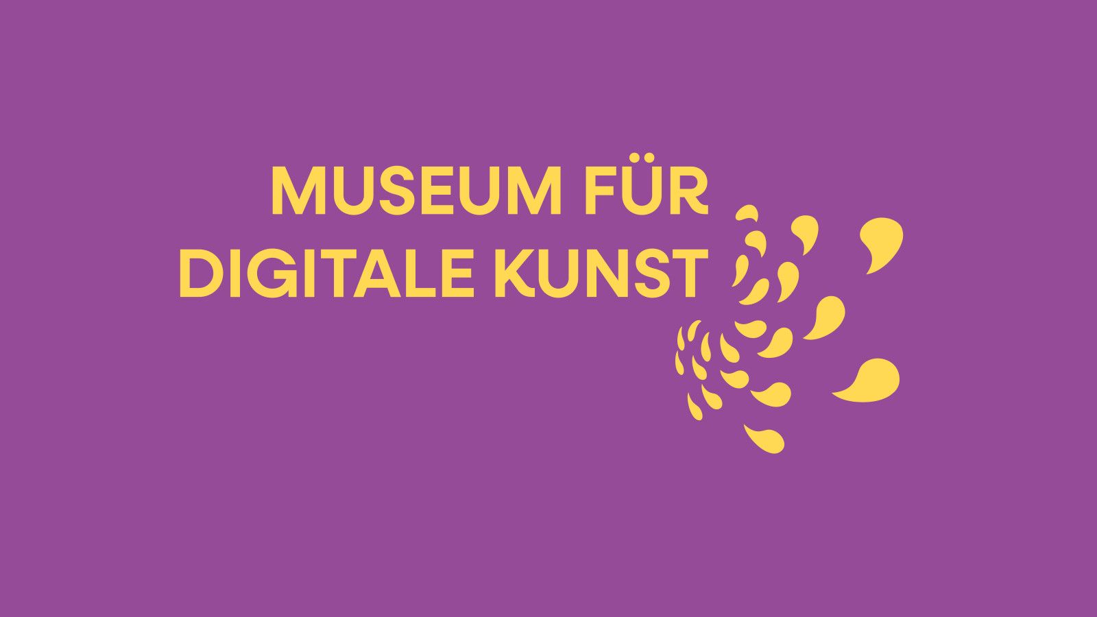 Wort-Bild-Marke MFDK in der Negativfassung, Schwarm-Marke in Gelb auf Violett.