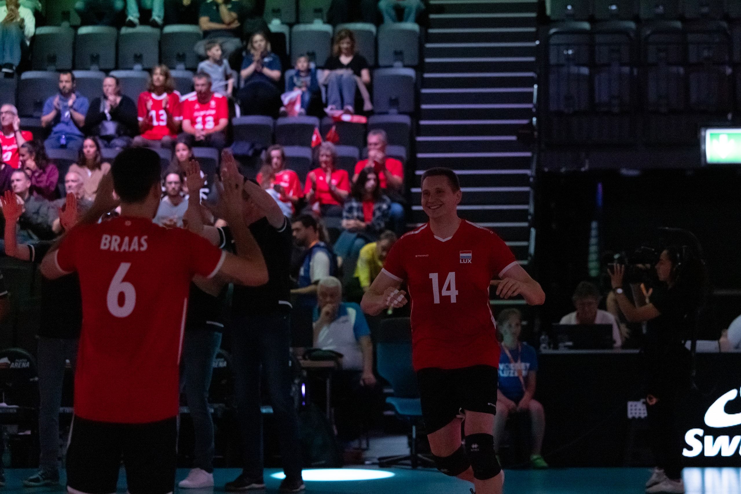 Chris Zuidberg von Luxemburg, beim Spiel der CEV Volleyball European League gegen die Schweiz in der Pilatus Arena in Kriens.