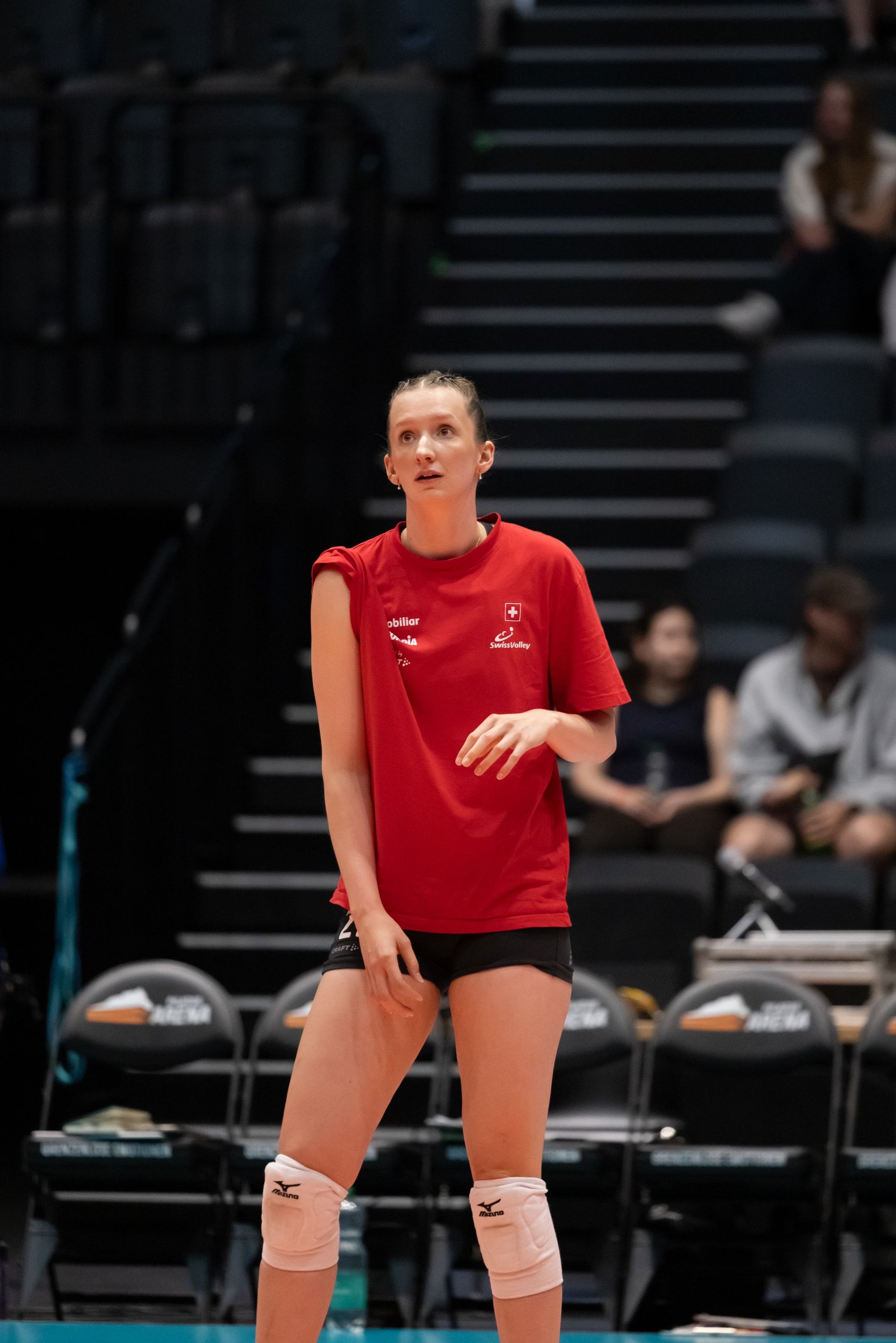 Fiona Maeder von der Schweiz, beim Spiel der CEV Volleyball European League gegen Österreich in der Pilatus Arena in Kriens.
