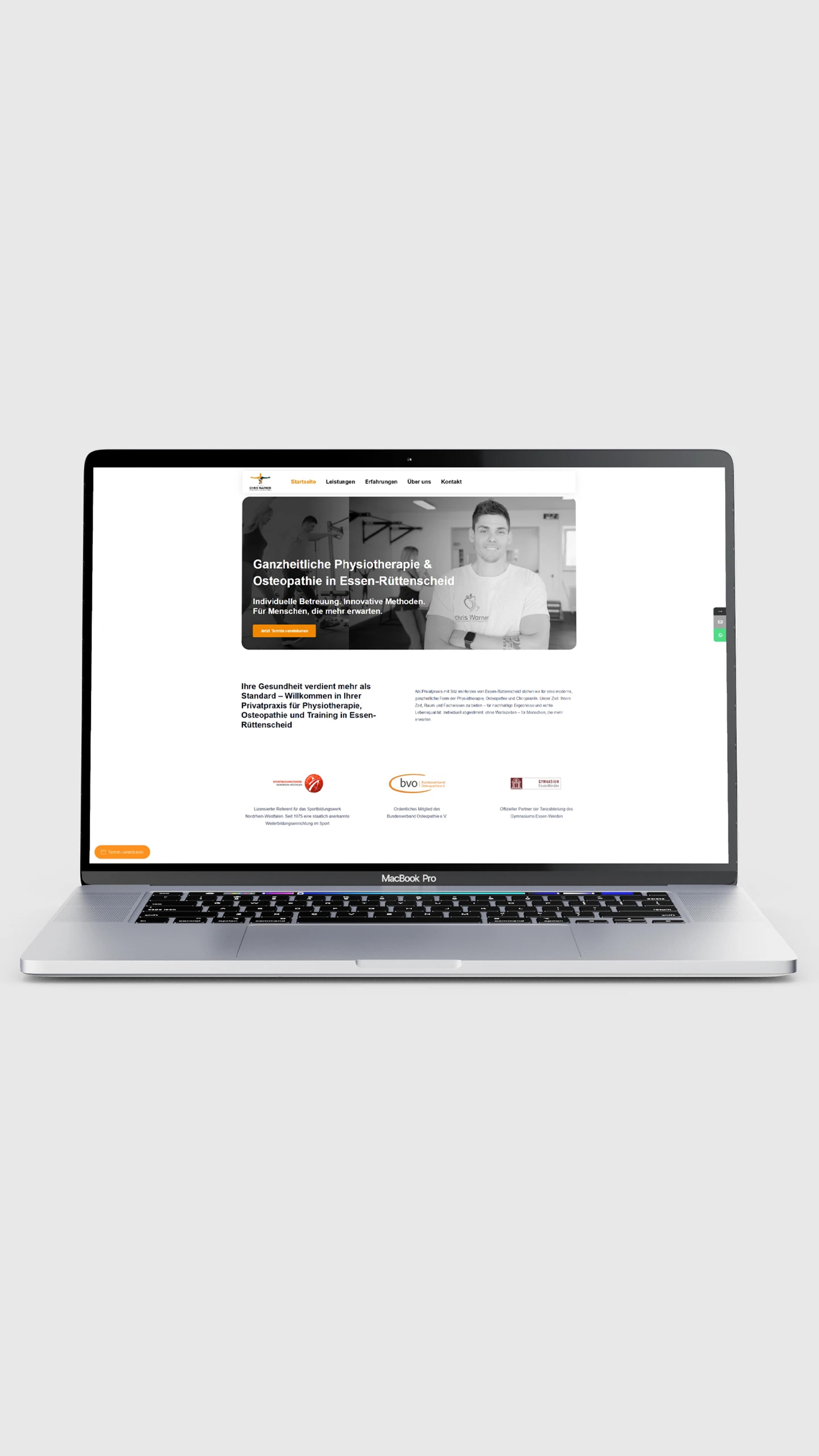 Visual Branding und Website-Relaunch für Chris Warner Physiotherapie