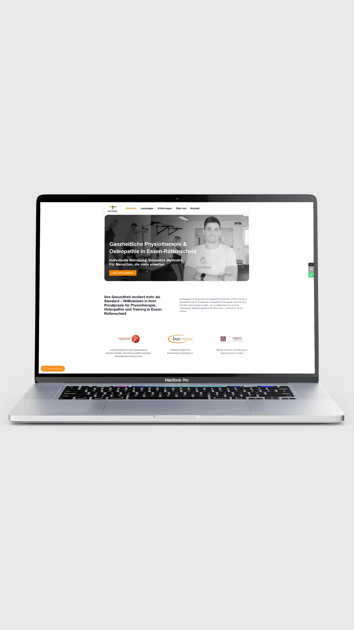 Visual Branding und Website-Relaunch für Chris Warner Physiotherapie