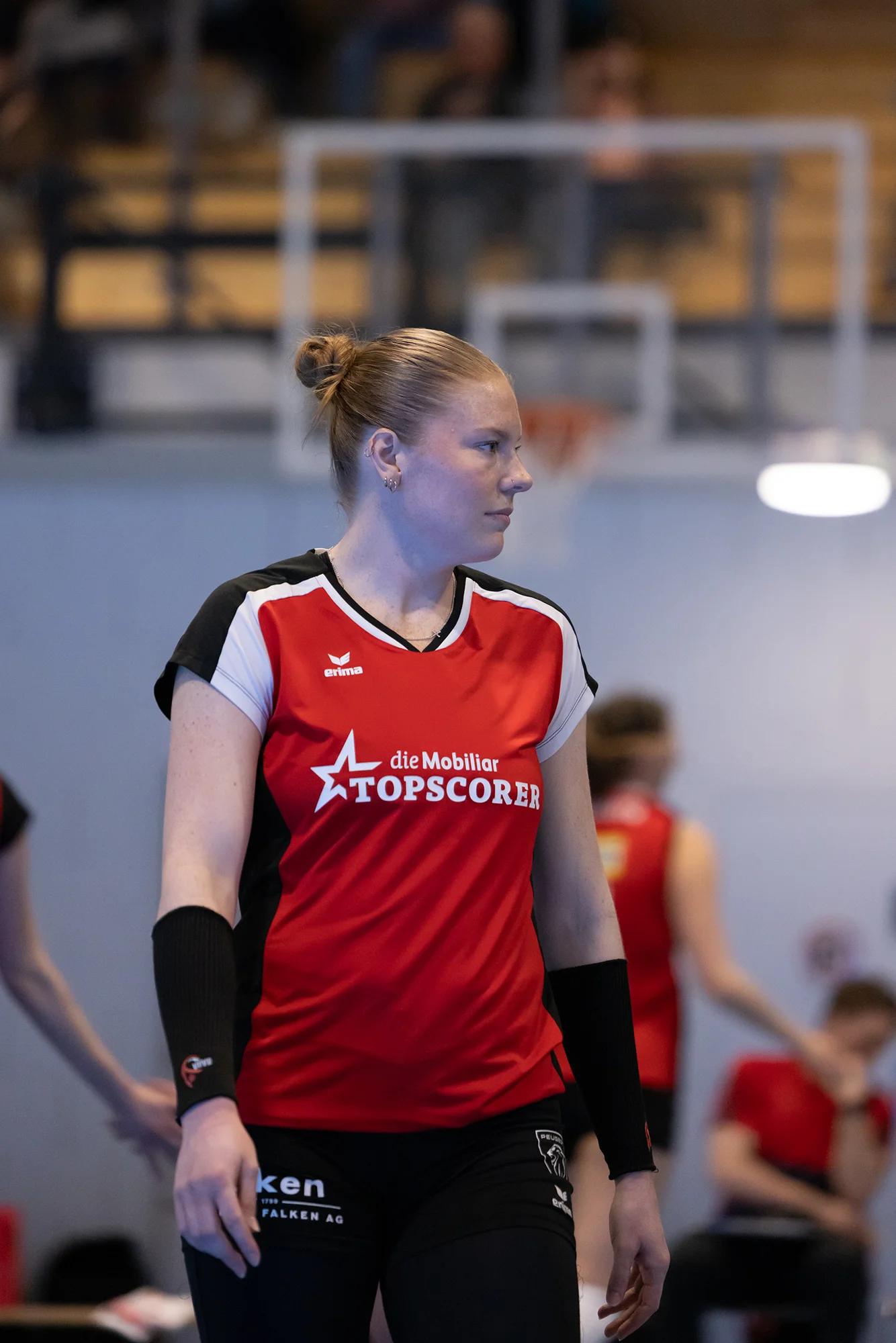 Jordan Lockwood (VC Kanti Schaffhausen) als Diagonalangreiferin, NLA-Playoff-Rückspiel gegen BIWI VfM.