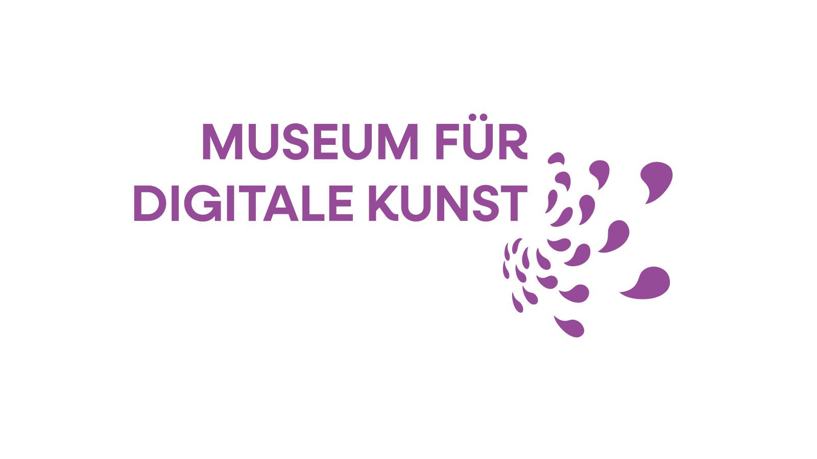 Finale Wort-Bild-Marke des Museums für digitale Kunst, Schwarm-Marke in Violett auf Weiß.