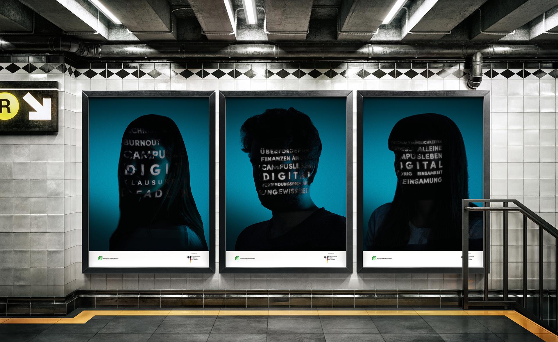 Plakatserie Campusleben digital für den Plakatwettbewerb des Deutschen Studentenwerks
