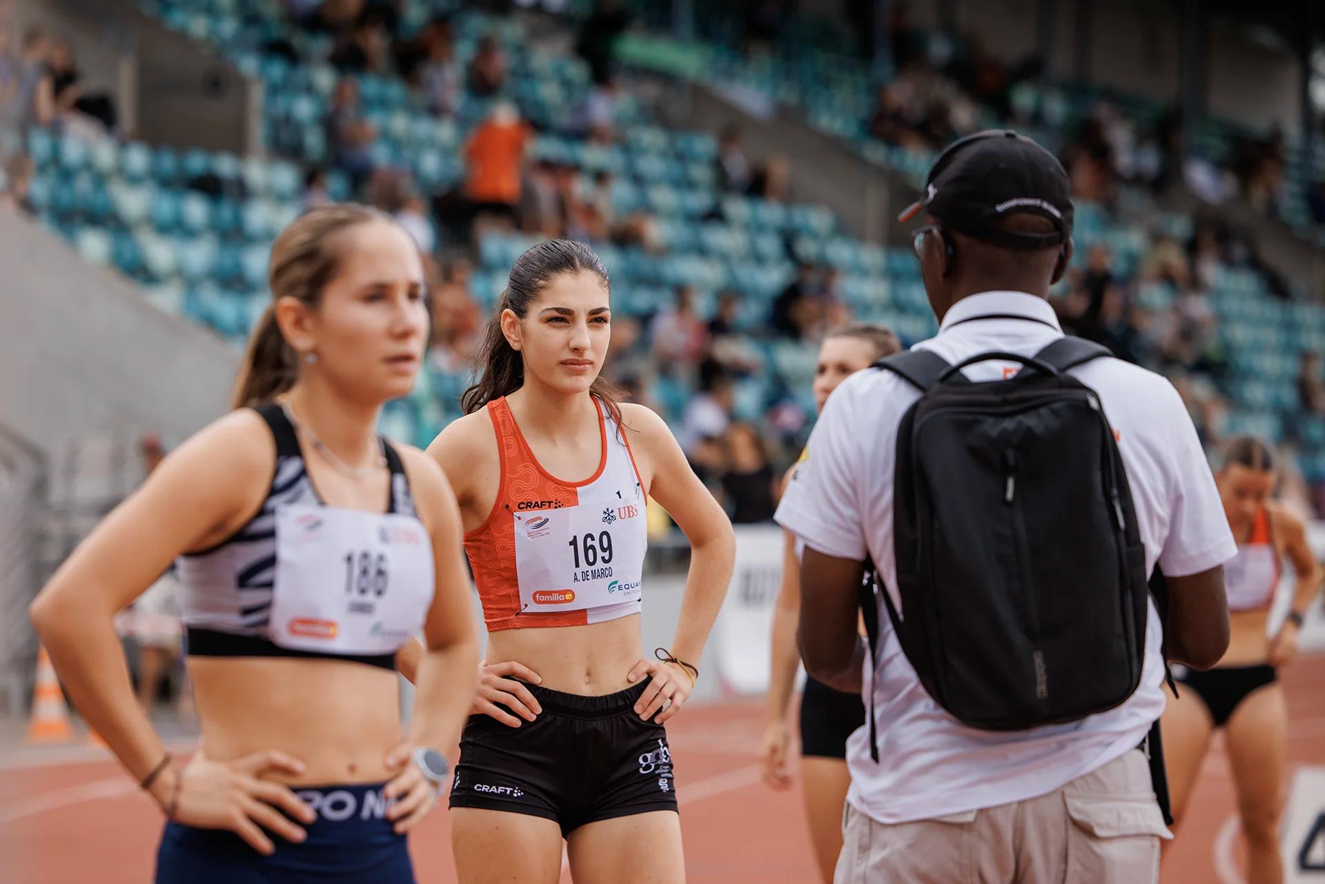 Aurora De Marco (GAB Bellinzona, Jahrgang 2007) im Vorlauf über 800 m der U20 Frauen bei den Schweizer Meisterschaften U20/U23 2026 im Stadion Schützenmatte in Basel.