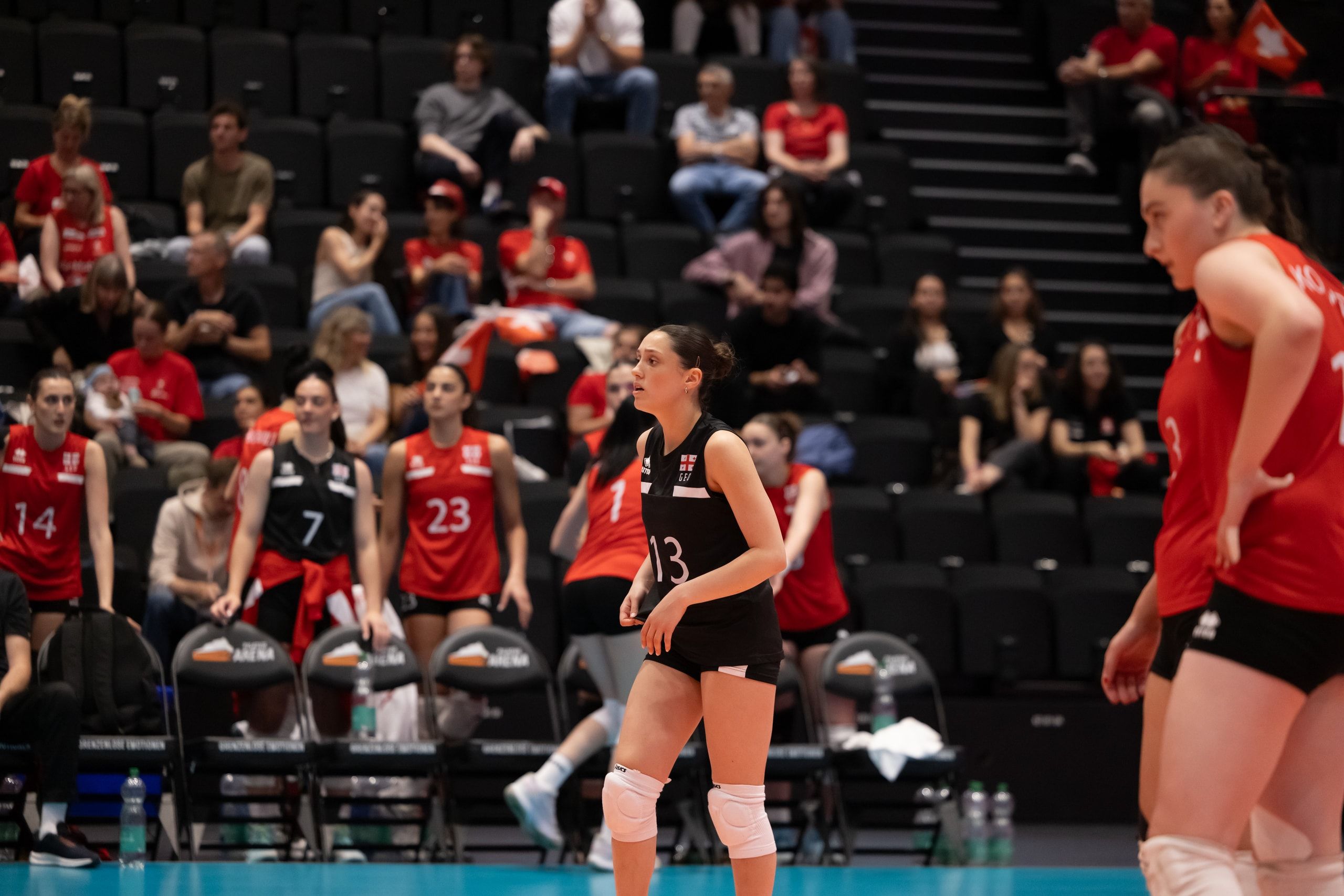 Marta Lortkipanidze von Georgien, beim Spiel der CEV Volleyball European League gegen die Schweiz in der Pilatus Arena in Kriens.