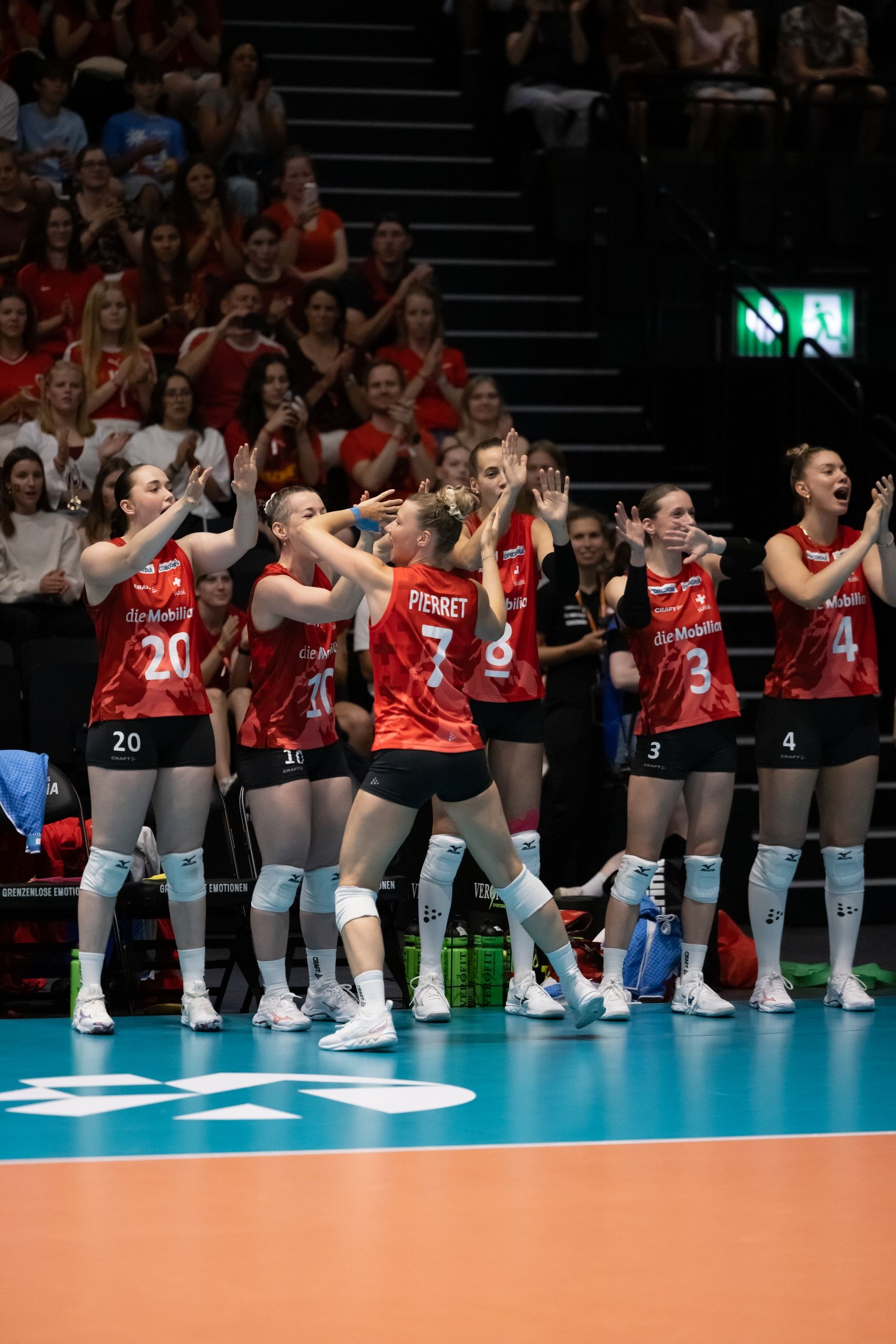 Méline Pierret von der Schweiz, beim Spiel der CEV Volleyball European League gegen Österreich in der Pilatus Arena in Kriens.