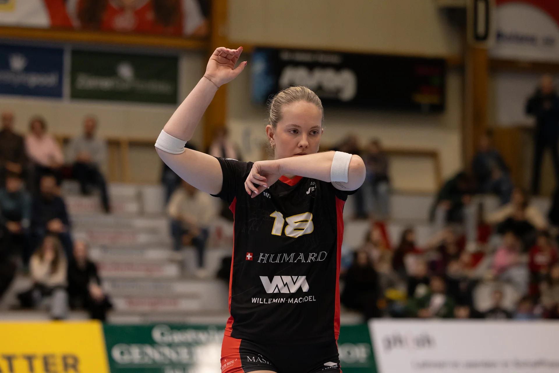 Kimy Chappatte (BIWI VfM) als Libera, NLA-Playoff-Viertelfinale gegen VC Kanti Schaffhausen.