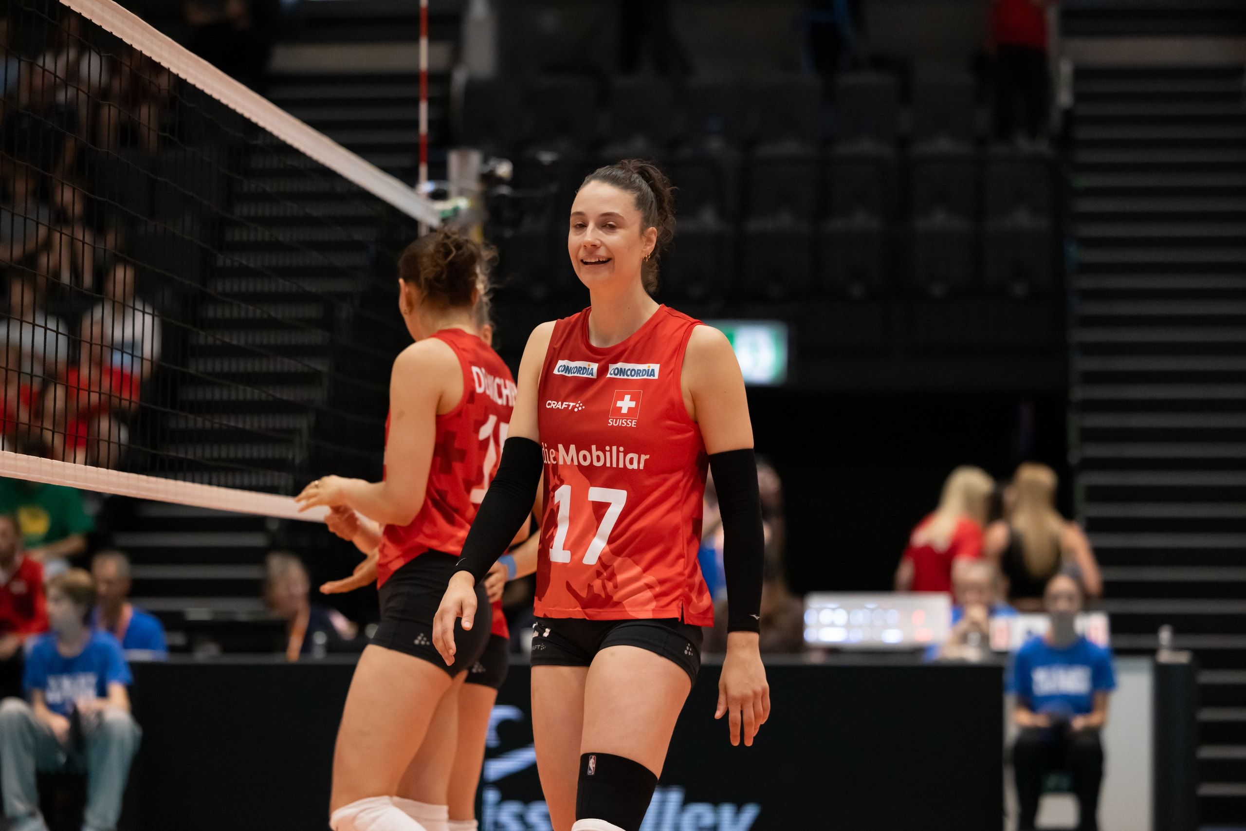 Julie Lengweiler von der Schweiz, beim Spiel der CEV Volleyball European League gegen Österreich in der Pilatus Arena in Kriens.
