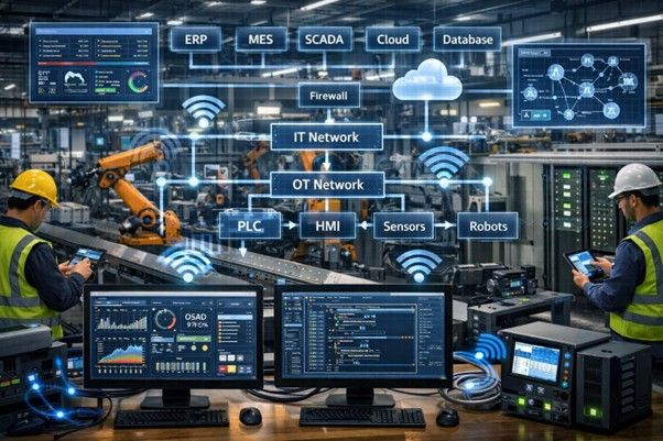 Kepware Connectivity Platform connecting PLCs, SCADA systems, industrial devices, and enterprise applications through secure real-time data integration