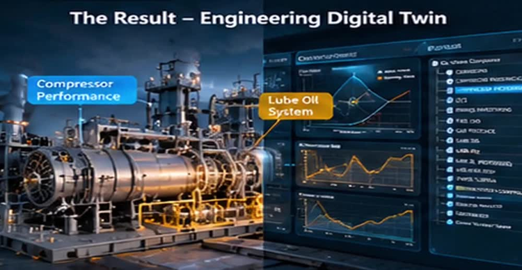 The end state. Compressor Performance and Lube Oil System, each linked to live data, calculated KPIs and their place in the PI AF hierarchy.