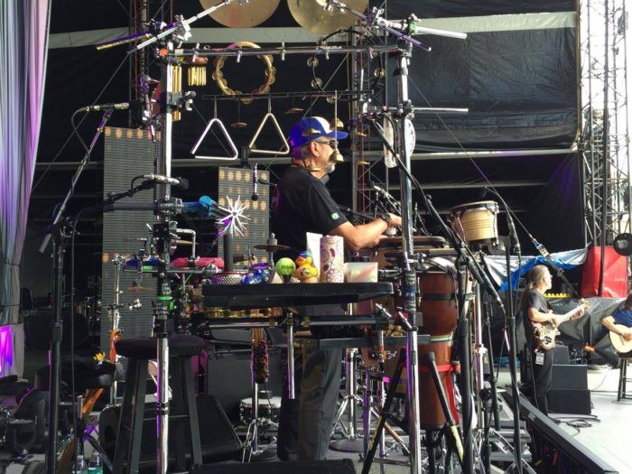 Luis Conte has everything a world-class percussionist needs… including a rubber duckie?! (Photo: Ellyn Kusmin)