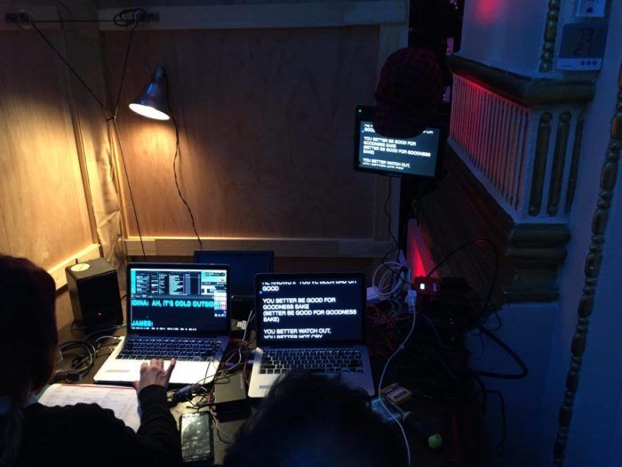 The prompter set-up! (Photo: Ellyn Kusmin)