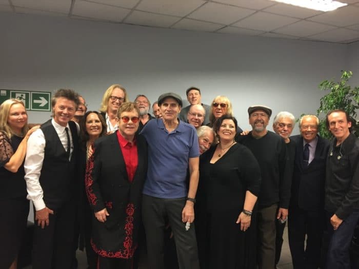 Elton John, James and the bands. (Photo by Sam Feldman)