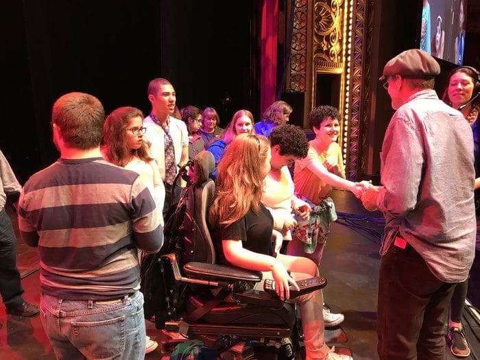 Rehearsing with the children’s chorus of the St Louis Variety program. Photo by Ellyn Kusmin