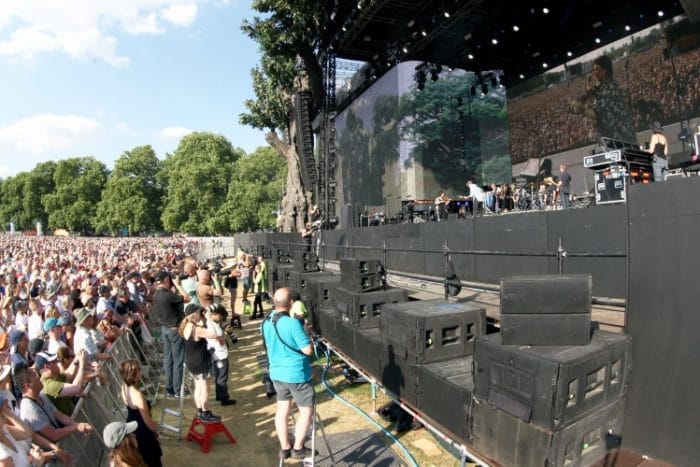 LONDON, ENGLAND – JULY 15: James Taylor and his all-star band perform on stage as Barclaycard present British Summer Time Hyde Park at Hyde Park on July 15, 2018 in London, England. (Photo by Dave J Hogan/Dave J Hogan/Getty Images) *** Local Caption *** James Taylor