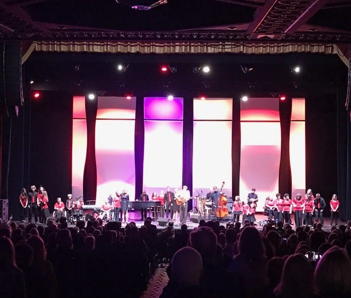 Shower The People with James, band and children’s chorus. Photo by Ellyn Kusmin
