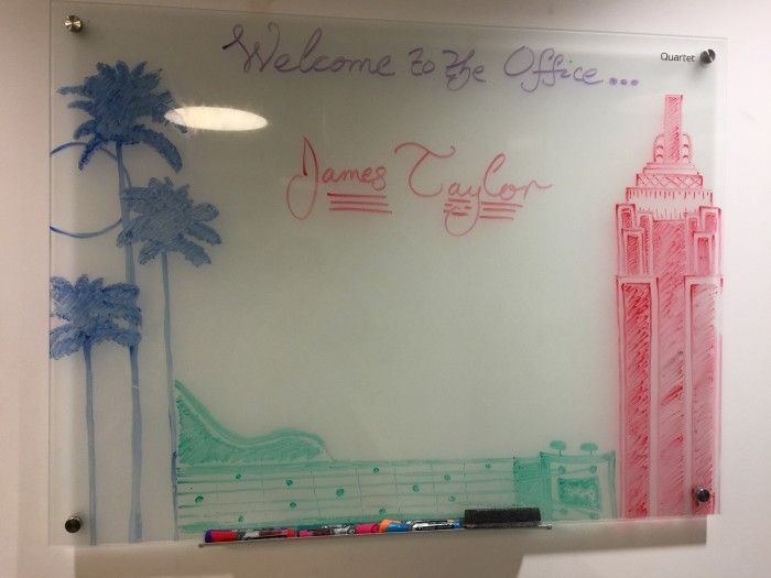 James visits the offices of Concord Music in Los Angeles.