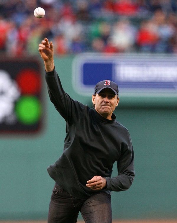 BOSTON - MAY 24: Singer James Taylor throws out the first pitch before the game between the New York Yankees and the Boston Red Sox on May 24, 2006 at Fenway Park in Boston, Massachusetts. (Photo by Al Bello/Getty Images)