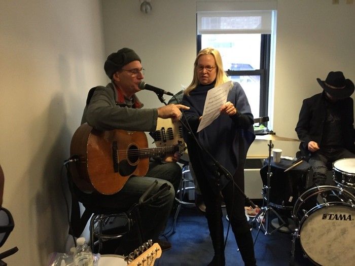 James and Kim discuss a lyric. (Photo by Ellyn Kusmin).