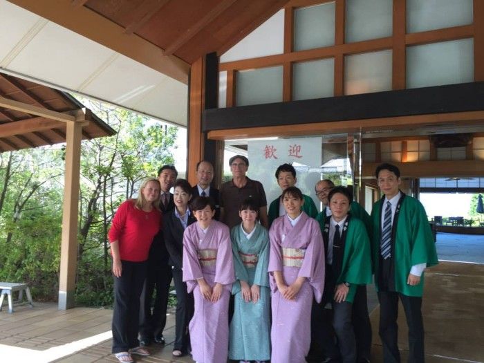 Farewell at the ryokan (traditional Japanese inn) the Sho-ho in Matsumoto.