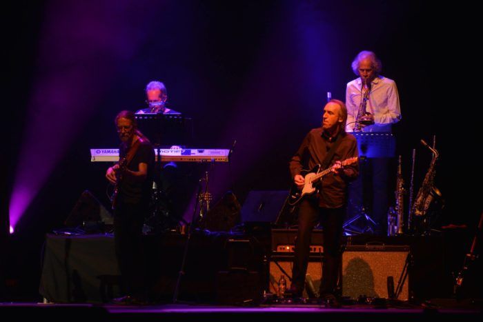 Bass player Jimmy Johnson, horn player & keyboardist Walt Fowler, horn player Lou Marini and guitarist Michael Landau. (Photo: Andrew Wong