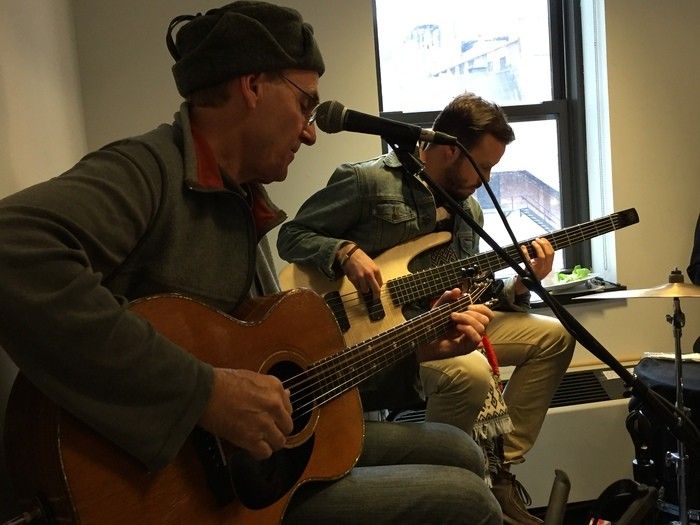 James and Stay Human bassist Phil Kuehler (Photo by Ellyn Kusmin)