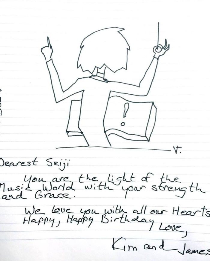 This doodle by James appeared in the gala concert program in Matsumoto, Japan 9/1/15
