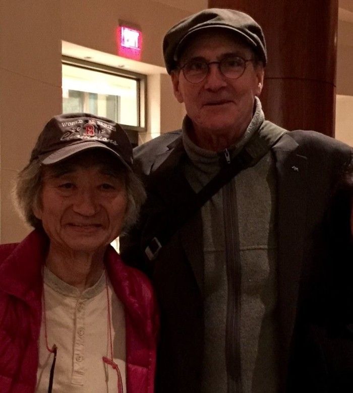 Backstage with Seiji Ozawa. (Photo Ellyn Kusmin)